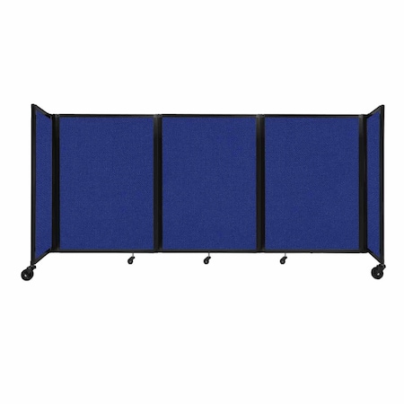 Versare Room Divider 360 Folding Portable Partition 8'6" x 4' Royal Blue Fabric 1148305